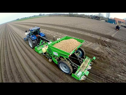 Potato Planting  | New Holland T7070 Blue Power + Miedema Structural belt planter Loonbedrijf Breure