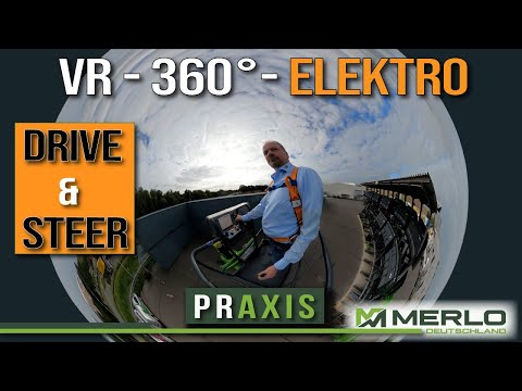 eWorker Drive & Steer mit Hubarbeitsbühne (360°) elektrischer Merlo Teleskoplader + Arbeitskorb