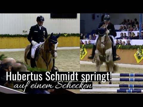 Hubertus Schmidt springt 😂 | und das auf einem Schecken! | Hengstschau Gut Neunhof