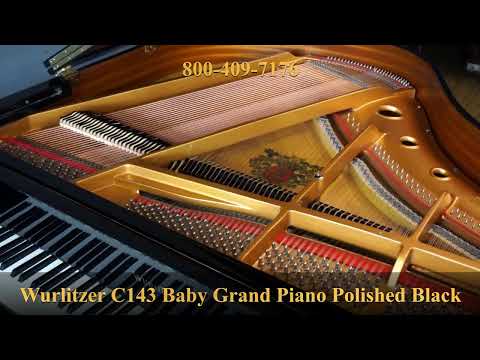 Wurlitzer C143 Petite Baby Grand Piano Polished Ebony image 11