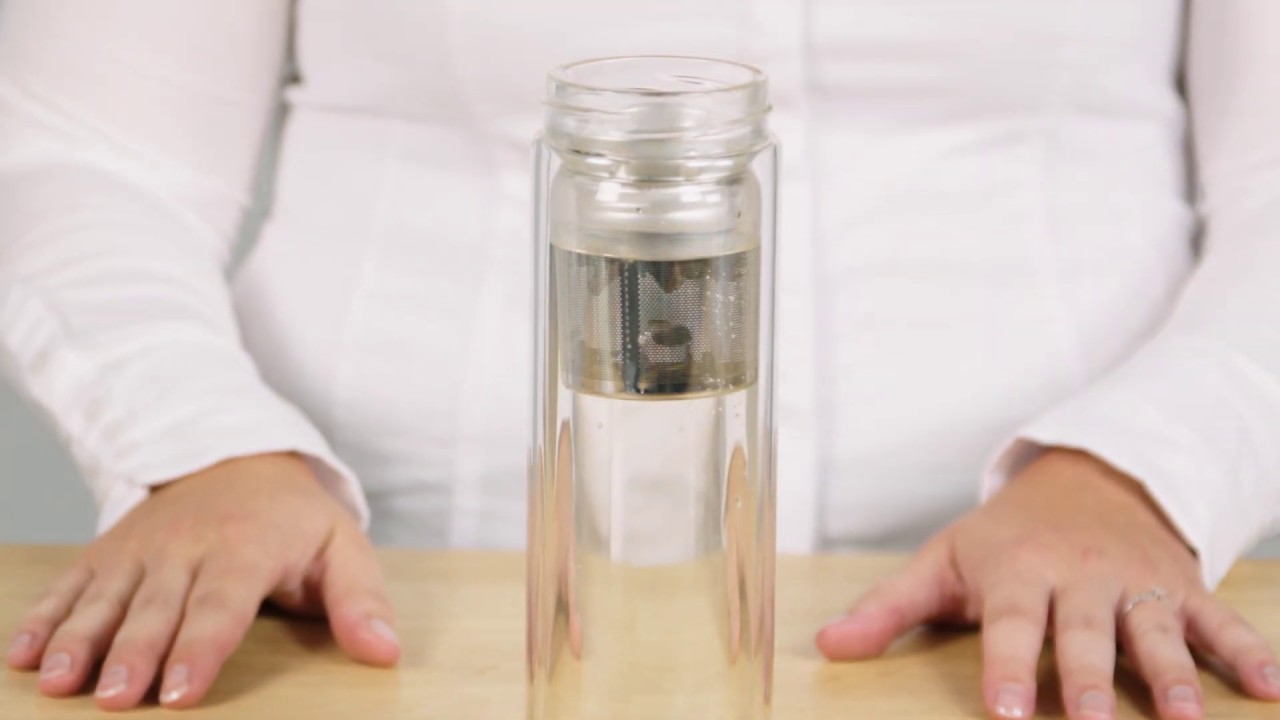 Bottiglia thermos a doppia parete in bambù e vetro (420 ml)