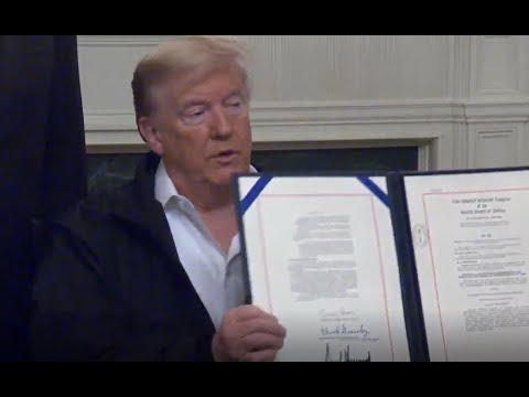Trump signs $8.3B bill on coronavirus & talks to reporters 3/6/2020