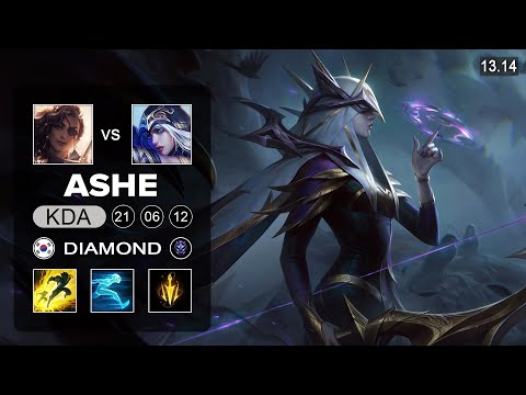 Ashe vs Samira ADC - KR Diamond - Patch 13.14 Season 13