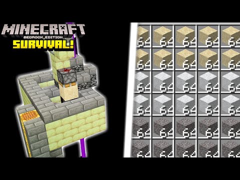 FARM de AREIA, CASCALHO e CIMENTO MUITO SIMPLES - Minecraft Bedrock Survival (#30)