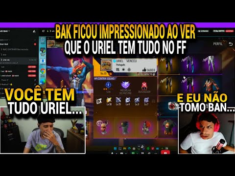 BAK FICOU ASSUTADO AO VER QUE O URIEL XITER TEM O PRIMEIRO PASSE E ITENS RAROS NO FREE FIRE