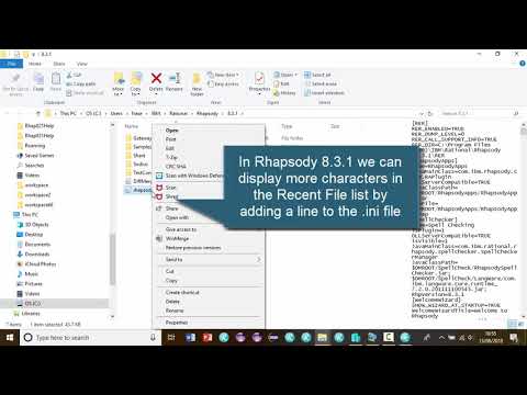 Rational Rhapsody Tip #41 - Making the recent files list wider (Advanced)