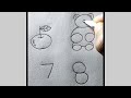 drawing using number || easy number drawing tutorial for beginners || easy drawing tutorial