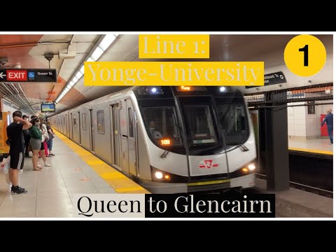 TTC Subway Ride on Line 1: Queen to Glencairn  07/17/2021