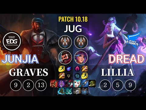 EDG JunJia Graves vs AF Dread Lillia Jungle - KR Patch 10.18