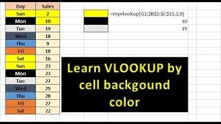 VLOOKUP by cell background color