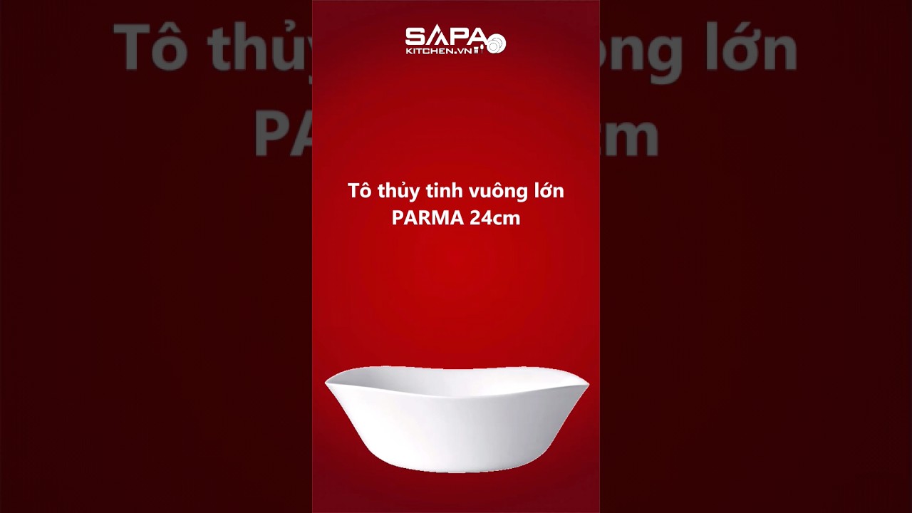 Tô thủy tinh vuông lớn Parma 24 cm