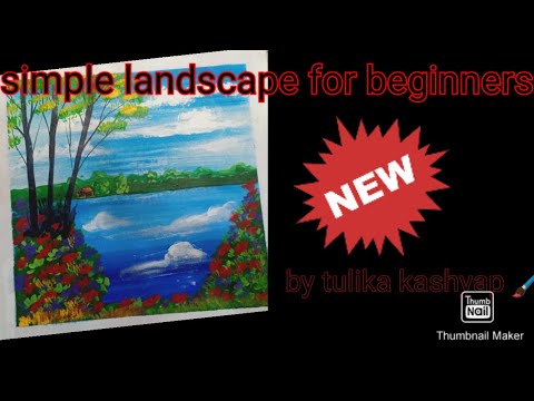 simple landscape for beginners By tulika Kashyap🎨🖌🎨🖌🎨🖌❤