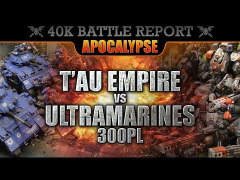 *NEW RULES* T'au Empire vs Space Marines Warhammer 40K APOCALYPSE Battle Report HILL 65!