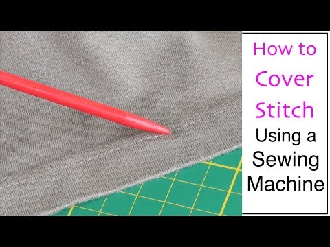 Part of a video titled How to Cover Stitch Using a Sewing Machine - YouTube