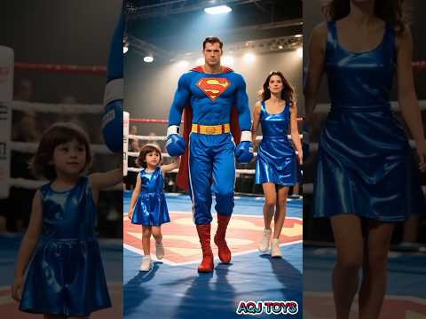 Superman And Spiderman With Their Family in the Boxing Ring #marveltoys #spiderman #superman