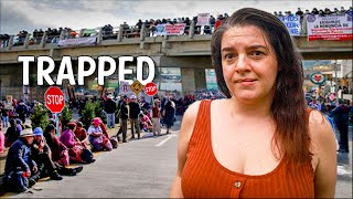 Travel nightmare! Angry protesters blocked ALL roads and we can't get out