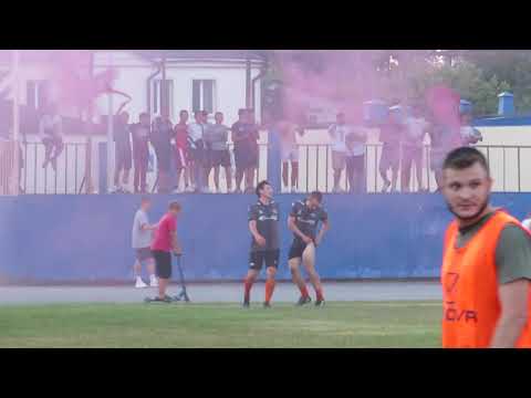 Фанаты ФК Ветка празднуют победу над ДСК в первенстве Гомеля