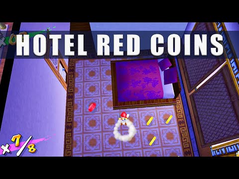 Super Mario Sunshine Switch Red Coins in the Hotel, Sirena Beach Episode 8 - 3D All Stars