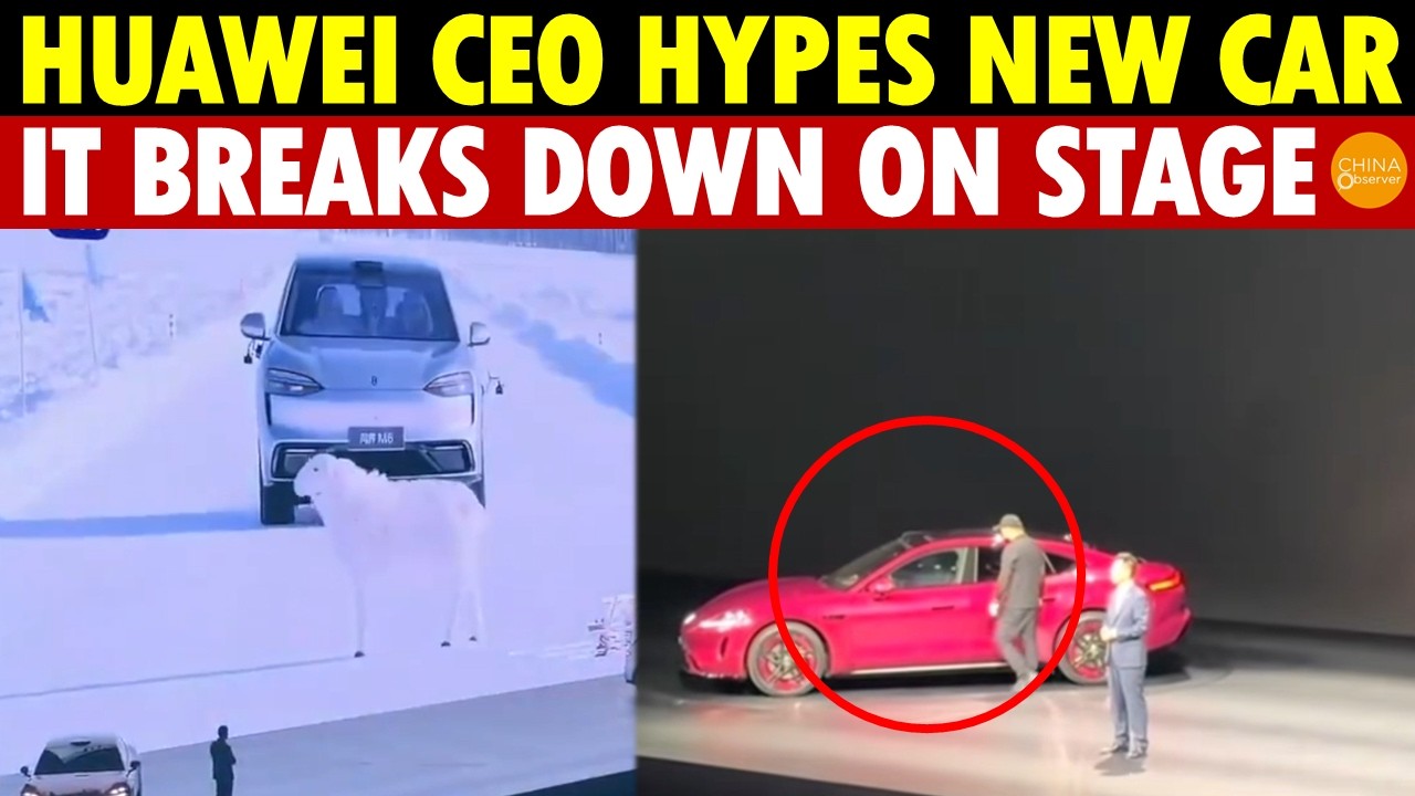 FAFO! Huawei CEO Hypes New Car’s Superiority, Then It Breaks Down on Stage and Can’t Move!