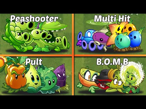 Random 4 Team Plants + Vine - Who Best Team? - PvZ 2 Team Plants Battles