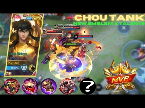CHOU MVP TANK BUILD | NEW EMBLEM & TALENTS AFTER REVAMPED | MLBB