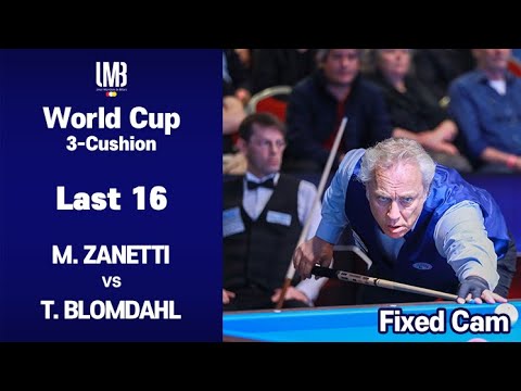 [Antalya World Cup 3-Cushion 2020] Last 16 - M. ZANETTI (ITA) vs T. BLOMDAHL (SWE). 50pts