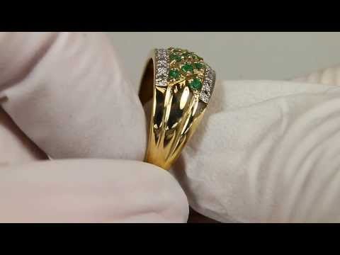 Anillo de oro esmeralda y diamante colombiano