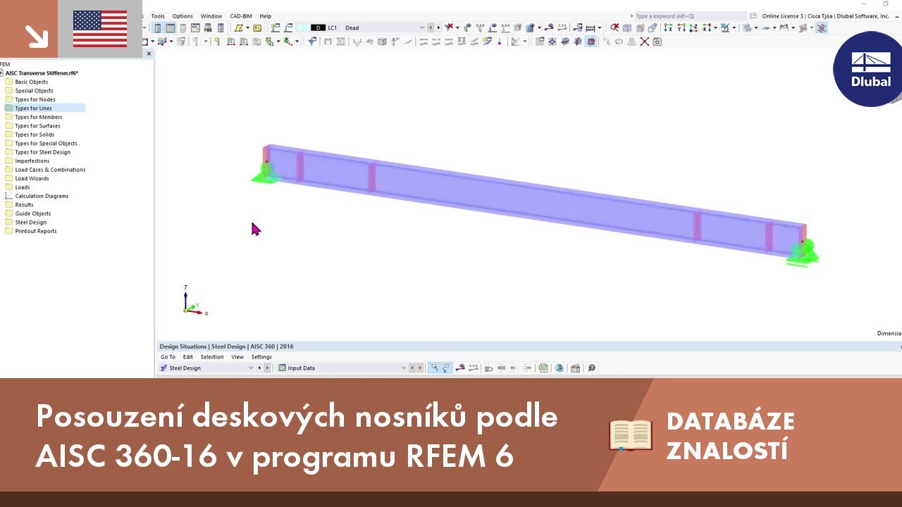 KB 001861 | Posouzení deskových nosníků podle AISC 360-16