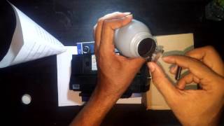 Ricoh afico sp100 cartridge refill using replacement toner powder