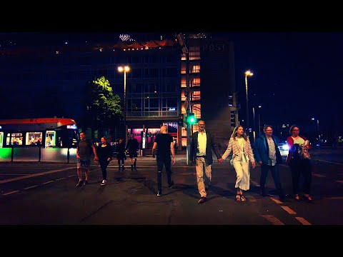 [4K 60fps] Walking into the night in Leipzig, Saxony
