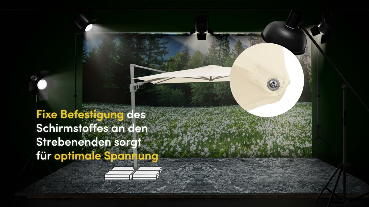 Suncomfort by Glatz Sonnenschirm Sunflex, 300 x 300 cm, Light Grey