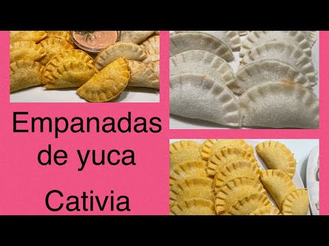 Empanadas de yuca Cativia rellenas de pollo 🍗empanadillas de yuca dominicana/ cativias