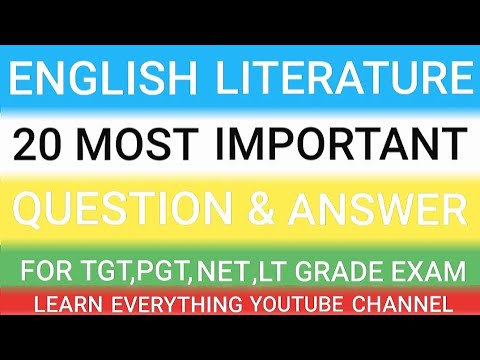 Lt Grade| TGT| PGT Most Important Questions with Answers| English Literature Notes