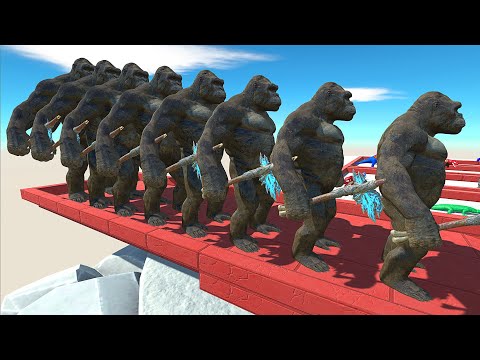 DIFFERENT SIZE KING KONG DEATH RUN - Animal Revolt Battle Simulator