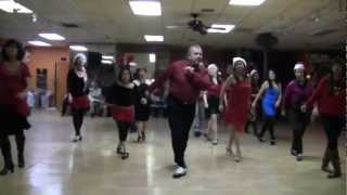 Santa Claus Is Coming To Town Beginner Line Dance Demo by VDC