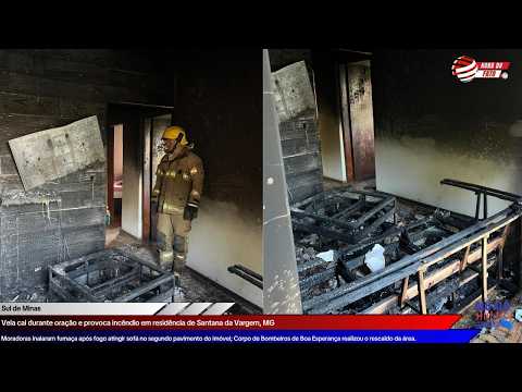 Vela cai durante oração e provoca incêndio em residência de Santana da Vargem, MG