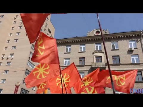 Ukraine War - Russian neo nazis celebrate first of May with the parade in Moscow Russia