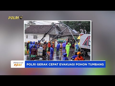POLSEK BONDOWOSO KOTA GERAK CEPAT EVAKUASI POHON TUMBANG AKIBAT CUACA BURUK