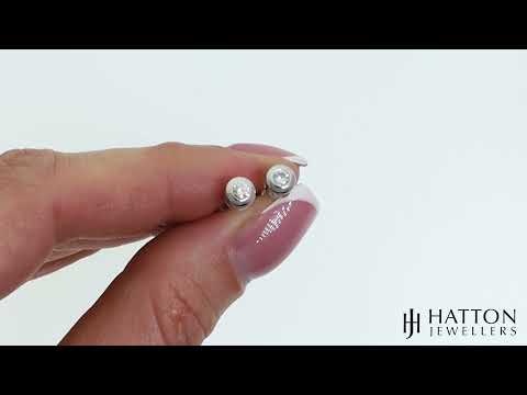9ct White Gold 0.30ct Diamond Rubover Set Stud Earrings