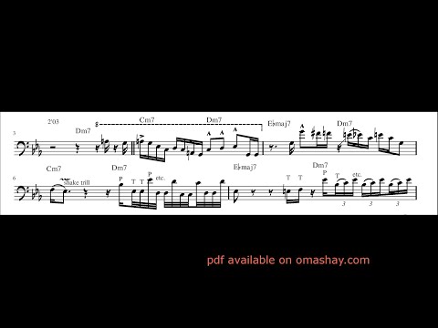 Marcus Miler - Lonnie's Lament - bass solo transcription