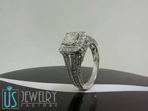 SKU: ER-317PR Vintage Princess Cut Diamond Engagement Ring