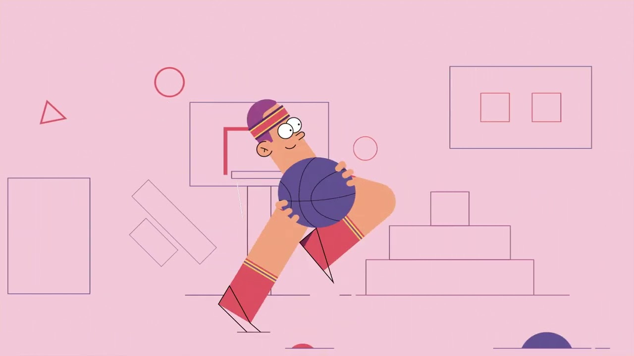 Basketball player running animation