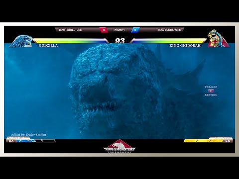Godzilla vs King Ghidorah Antarctica Battle with Healthbars