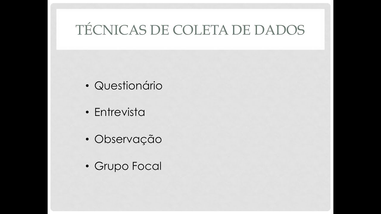 Técnicas de coleta de dados