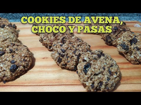 Como hacer GALLETAS de AVENA con chocolate y pasas de uva 😋😋😋😋