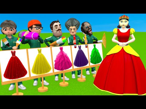 Scary Teacher 3D vs Squid Game Help Squid Doll Change Princess Dress vs Dressing Room 5 Challenger