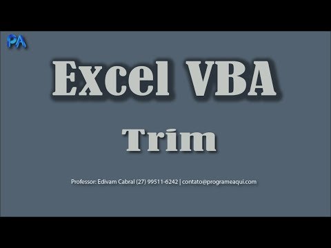 Dica de Excel VBA como usar o método TRIM