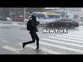 Heavy Rain Walk New York Thunderstorm Umbrella Rain Sounds