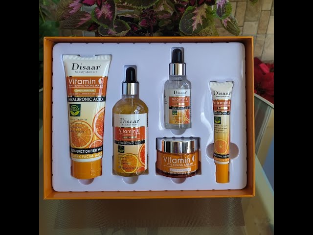 Vídeo relacionado con Pack Cuidado Facial Vitamina C 6 Piezas,Set Skincare Mujer Hidratante e Iluminador con Sérum Vitamina C,Limpiador Facial,Tónico,Crema Facial,Contorno de Ojos y Loción,Rutina Facial Completa