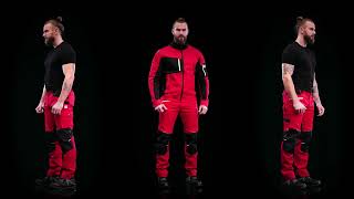 Nohavice s náprsenkou ARDON®4Xstretch® červené